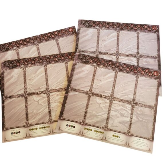 Heroes Game Players Cardboard Replacement Pieces Four Double Sided Role Play - Picture 4 of 5